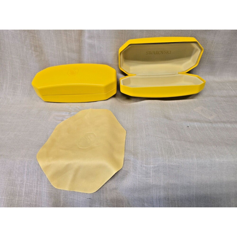 1 Case large Yellow Swarovski Hard Shell Clam Case for Sunglasses